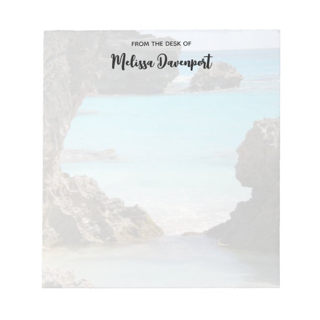 Bloco De Notas Foto da costa e mar das ilhas tropicais (Frente)