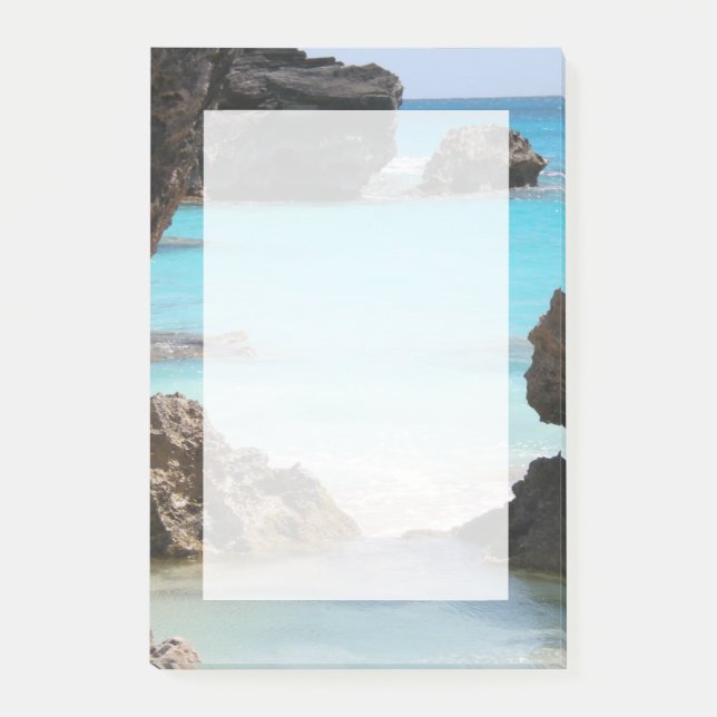 Bloco De Notas Foto da costa e mar das ilhas tropicais (Frente)