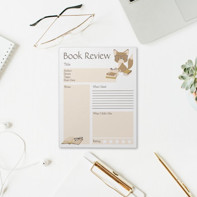 Bloco De Notas Foto de Leitura de Revisão de Livro (Reading Collection Notepad Fox)