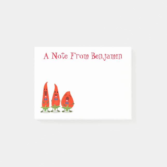 Bloco De Notas Foto de pimentão engraçada, pimentão picante trio (Frente)