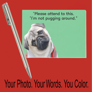 Bloco De Notas Foto de Pug ou do seu cachorro—Enchimento de meia 