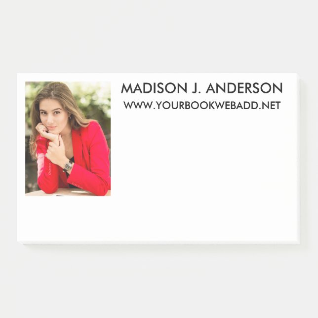 Bloco De Notas Foto do Autor do Escritor (Frente)