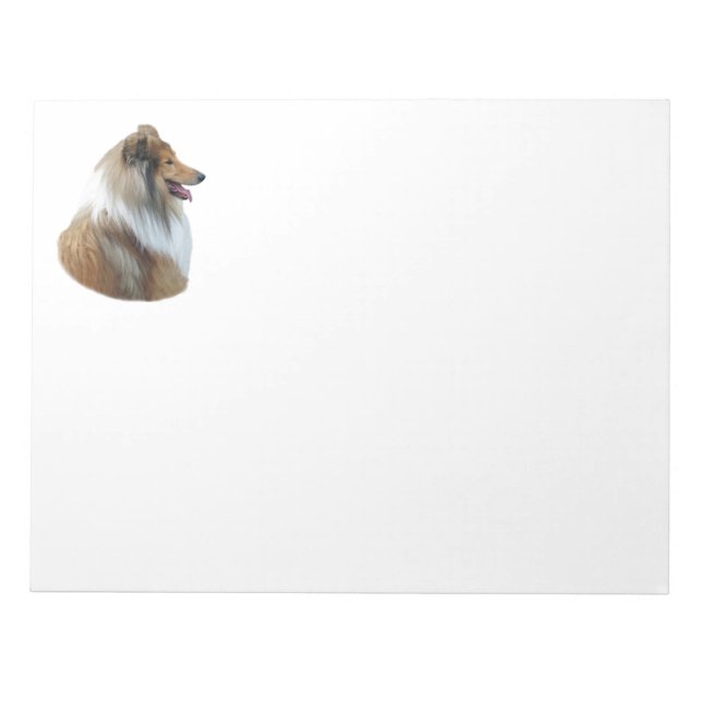 Bloco De Notas Foto do retrato de cão Collie em massa (Frente)