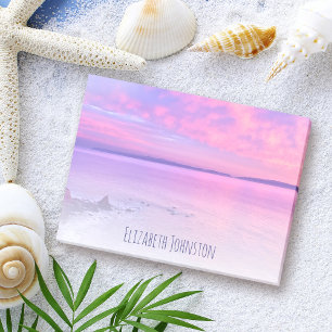 Bloco De Notas Foto Púrpura Pink California Beach Sunset Personal