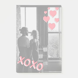 Bloco De Notas Foto XOXO de Corações Rosa Românticos