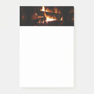 Bloco De Notas Fotografia da cena de inverno quente em lareira