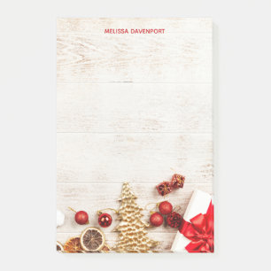 Bloco De Notas Fotografia de madeira russa com artigos de Natal