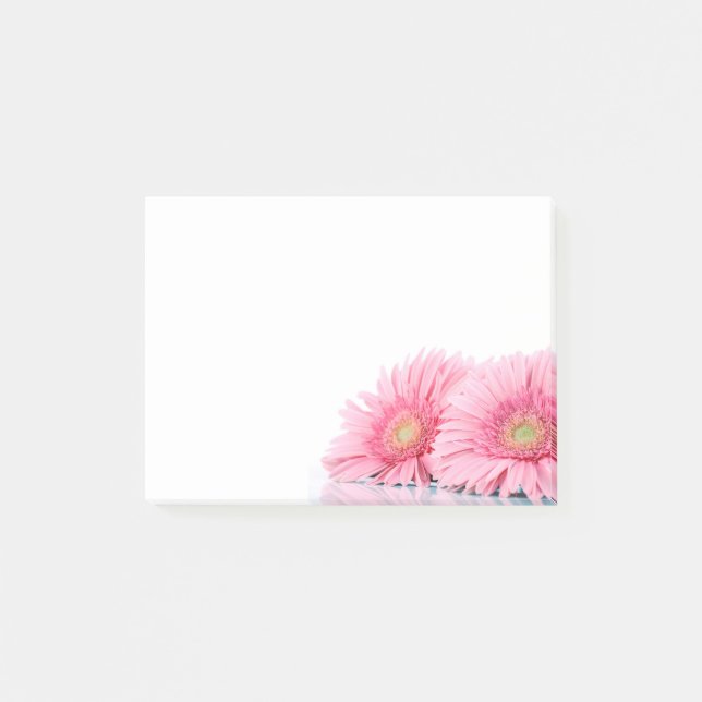 Bloco De Notas Fotografia Elegante de Gerbera Daisies Rosa (Frente)