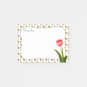 Bloco De Notas Fotografia floral da tulipa do primavera do rosa