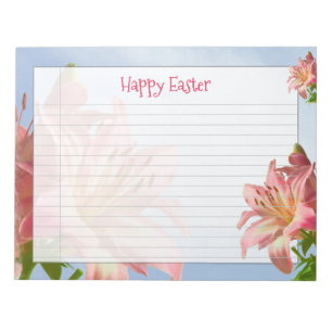 Bloco De Notas Fotografia Floral Páscoa Rosa Felz pascoa Lily