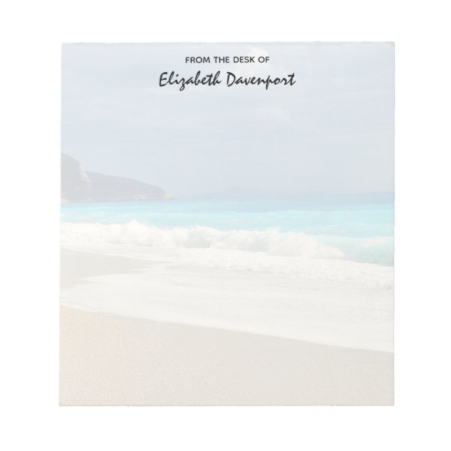 Bloco De Notas Fotografia tropical do Mar Azul, Belo Turquesa (Frente)