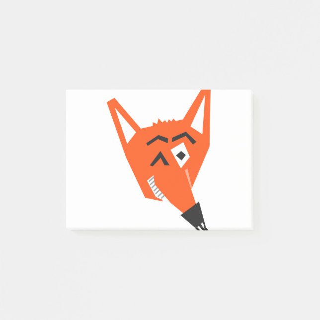 Bloco De Notas Fox Animal Cartoon Cunning Devious Mau Eye (Frente)