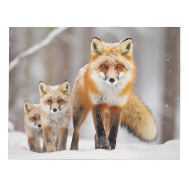 Bloco De Notas Fox Animal Family Despertando Natureza (Frente)