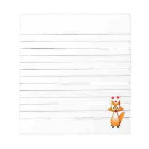 Bloco De Notas Fox Animal Linhado De Cartoon Bonito