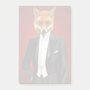 Bloco De Notas Fox Em Fato De Noite, Retrato