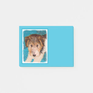 Bloco De Notas Fox Terrier Puppy Painting - Arte Original De Cão