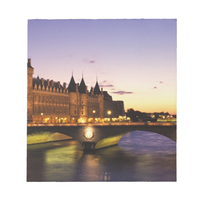 Bloco De Notas França, Paris, Rio Sena e Conciergerie em (Frente)