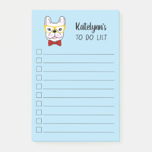 Bloco De Notas Francês Bonito Azul Personalizado