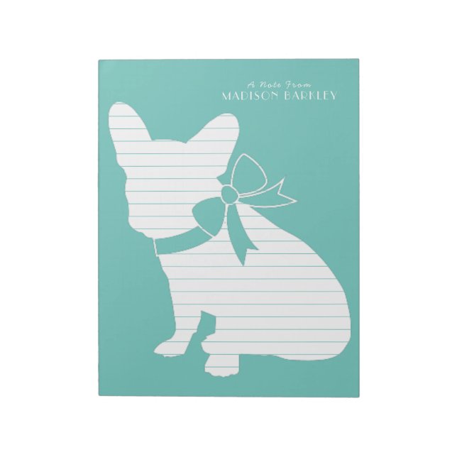 Bloco De Notas Francês Buldogue Frenchie Dog Puppy Frenchy (Invertido)