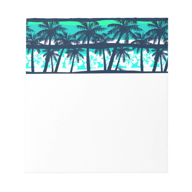Bloco De Notas Frangipani tropical com palmeiras (Frente)