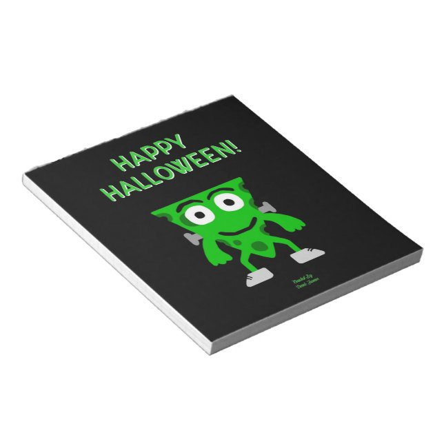 Bloco De Notas FrankenCheese Halloween Saudações Notepad (Inclinado)