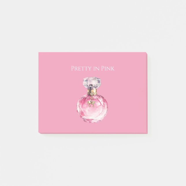 Bloco De Notas Frasco de Perfume Pretty in Pink com Amuleto de Ca (Frente)