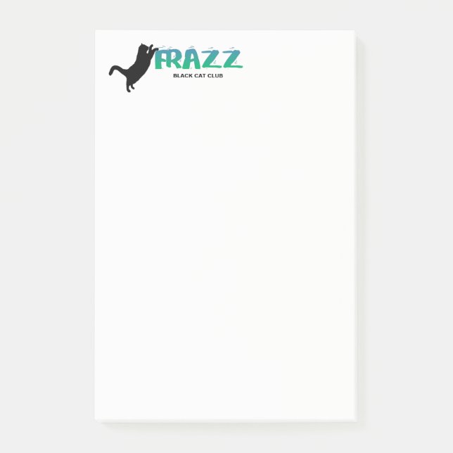Bloco De Notas Frazz! Notas de post-it do gato preto (Frente)