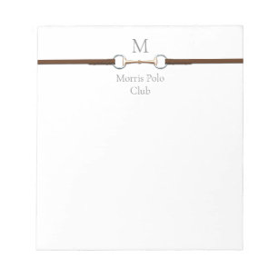 Bloco De Notas Freio Snaffle Eggbutt Monogramado Equestre