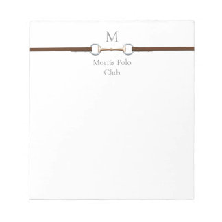 Bloco De Notas Freio Snaffle Eggbutt Monogramado Equestre