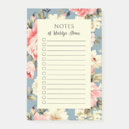 Bloco De Notas French Country Cottage Garden Floral