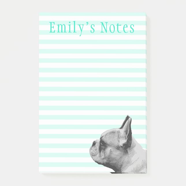Bloco De Notas Frenchie | Personalizado (Frente)
