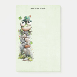 Bloco De Notas Frog with Green Hat and Shamrock Cute