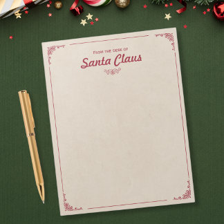 Bloco De Notas From the Desk of Santa - Vintage Christmas