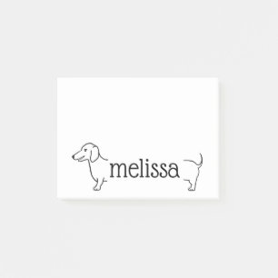 Bloco De Notas Fronteira Dachshund Modelo de Nome Personalizado