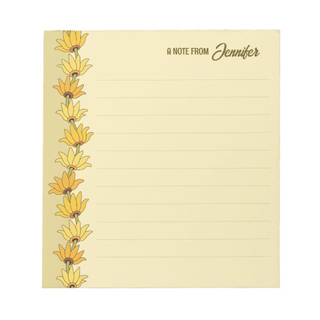 Bloco De Notas Fronteira de girassol feita à mão, feita pela Girl (Frente)