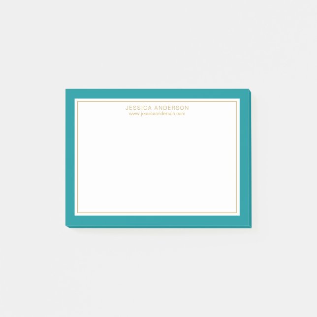 Bloco De Notas Fronteira Dourada Mínima Moderna Personalizada (Frente)