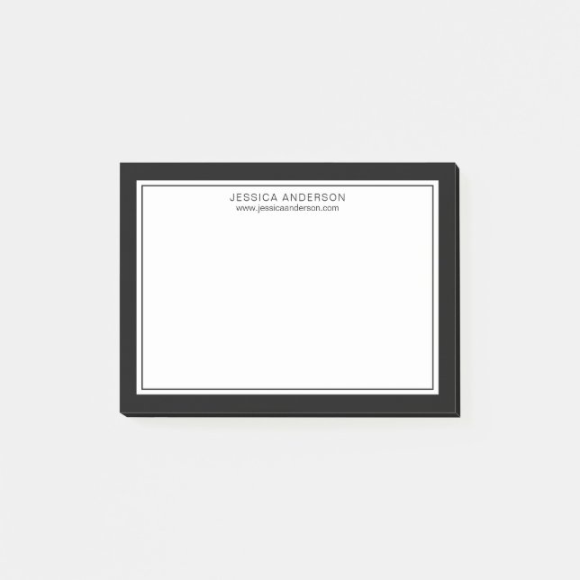 Bloco De Notas Fronteiras Negras Modernas E Minimalistas Personal (Frente)