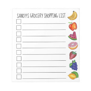 Bloco De Notas Fruta Colorida Lista de Compro Personalizado de Gr