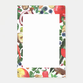 Bloco De Notas FRUTA PERSONALIZADA Veggie Watercolor Border List