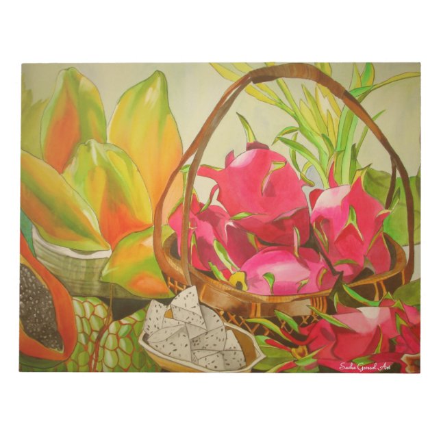 Bloco De Notas Fruta tropical A vida inteira é a arte original de (Frente)