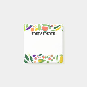 Bloco De Notas Fruta & Veggies Comida Monograma PERSalizado Perso
