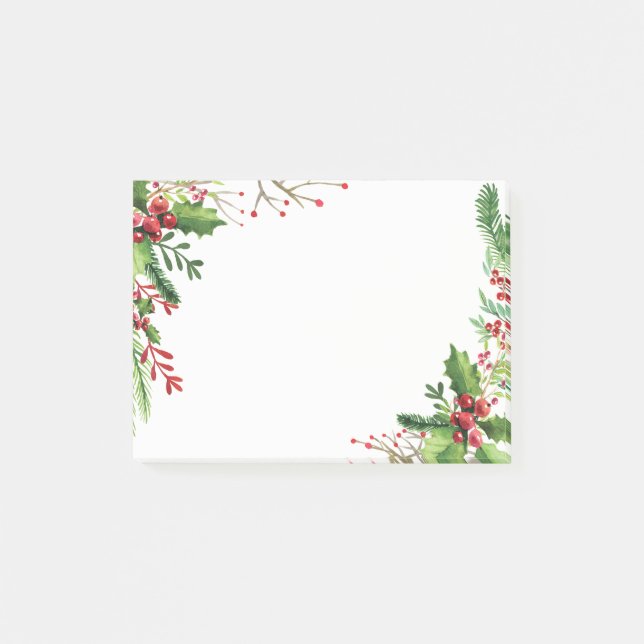 Bloco De Notas Frutas do Natal Azevinho Feriado (Frente)