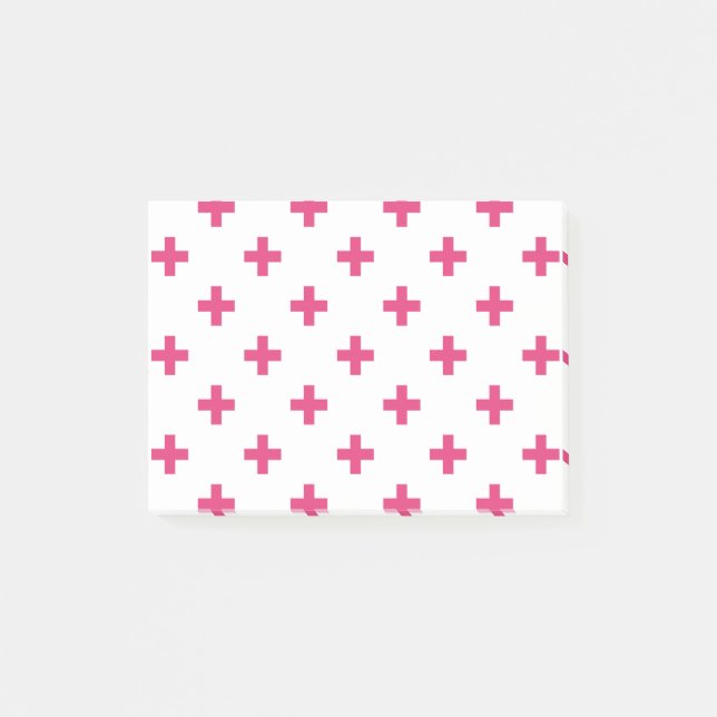 Bloco De Notas Fuchsia polka cruza em branco (Frente)
