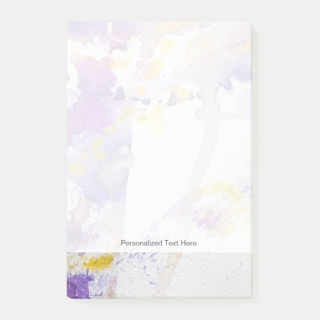 Bloco De Notas fundo amarelo e roxo da aguarela (Frente)