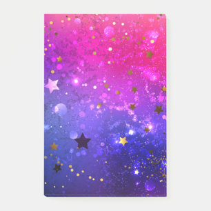 Bloco De Notas Fundo Azul Cor-de-rosa brilhante