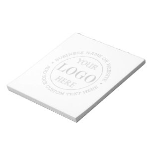 Bloco De Notas Fundo Cinza Desfocado Logo Personalizado Negócios