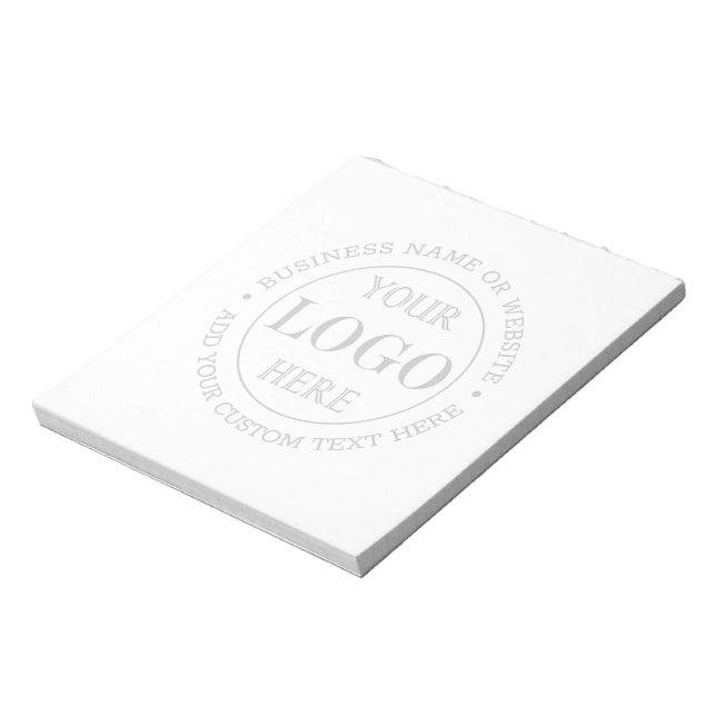 Bloco De Notas Fundo Cinza Desfocado Logo Personalizado Negócios (Invertido)