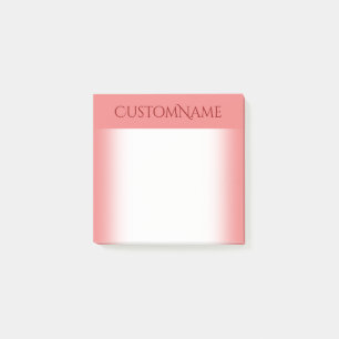 Bloco De Notas Fundo coral claro elegante com obscuridade - nome