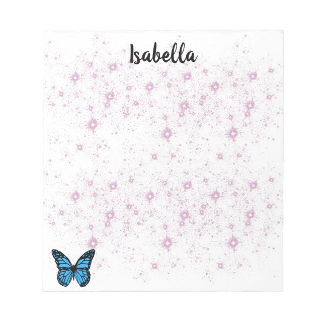 Bloco De Notas fundo da borboleta azul (Frente)