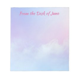 Bloco De Notas Fundo da Nuvem Azul e Rosa Pastel